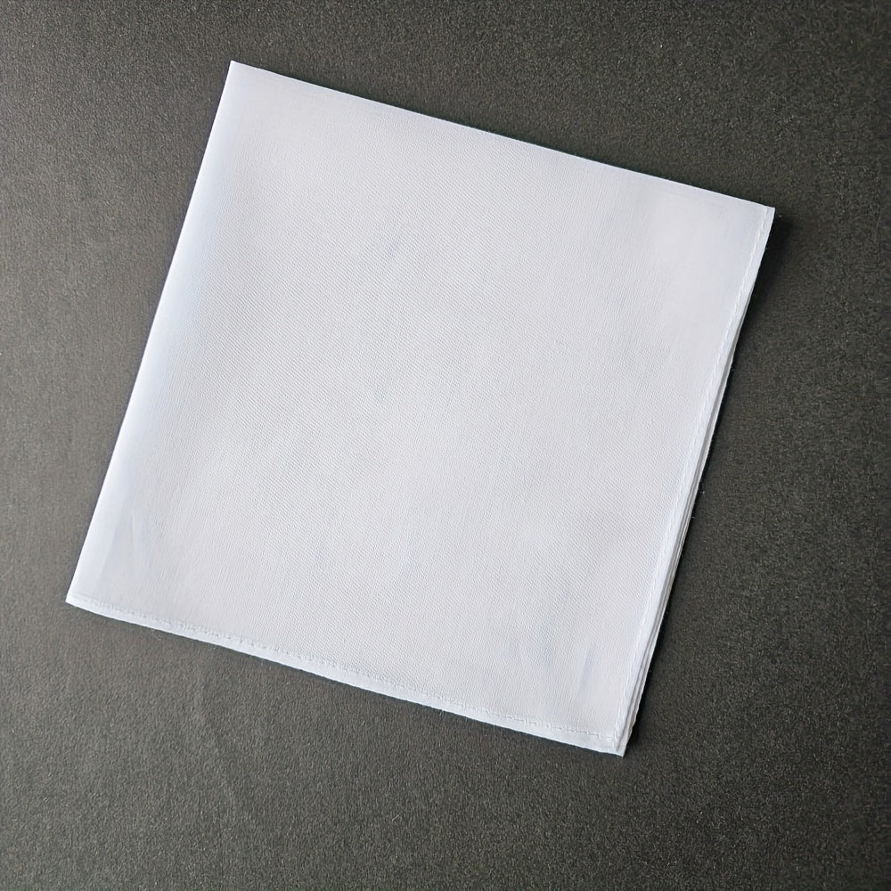 Set of 6 White Cotton Handkerchiefs 11-Inch for DIY Projects School