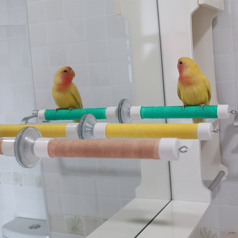 Rang-barang parrot qush uchun tishli va almashtiriladigan bandaj bilan suzuvchi shisha asos