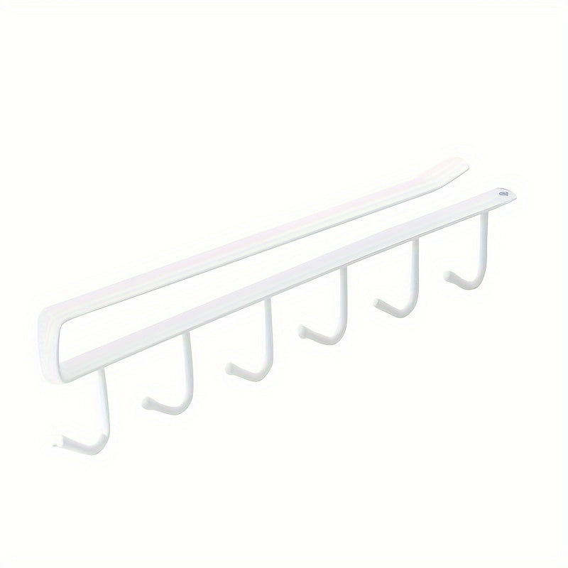 Iron Mug Rack with 6 Hooks Over-the-Cabinet Door Cup Organizer Kitchen Storage