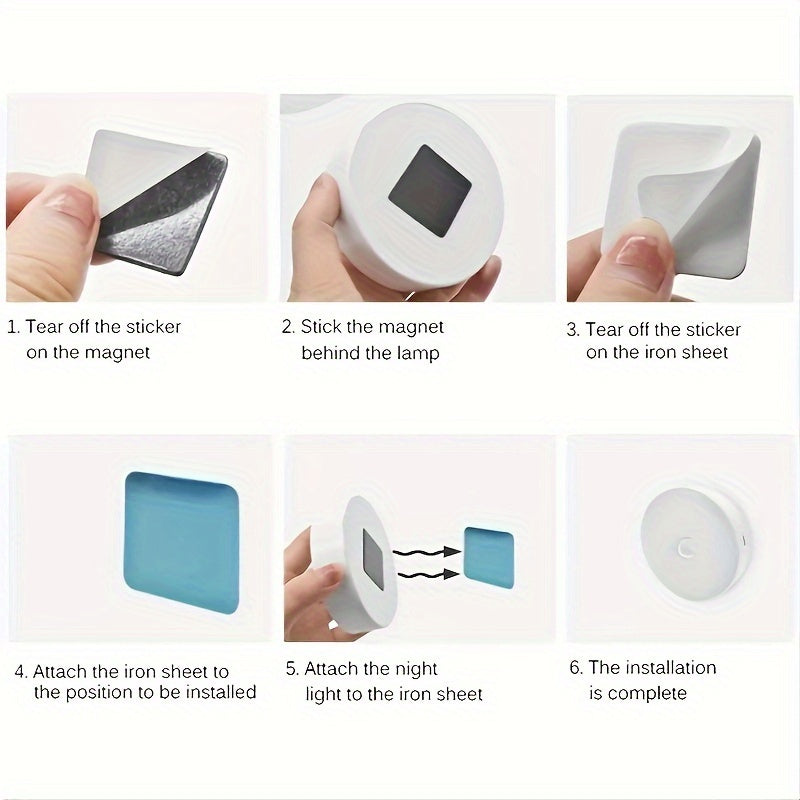 3pcs LED Night Lights with Stepless Dimming USB Rechargeable Magnetic Adhesive for Bedroom Wardrobe Stairs