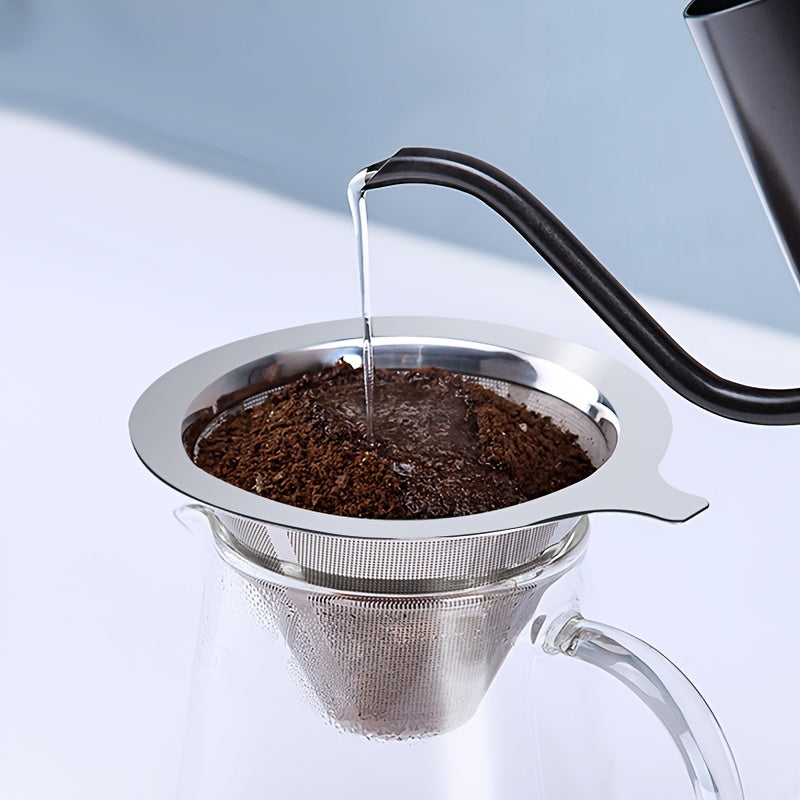 Double Layer Stainless Steel Coffee Filter Pour Over Dripper Food Grade 304