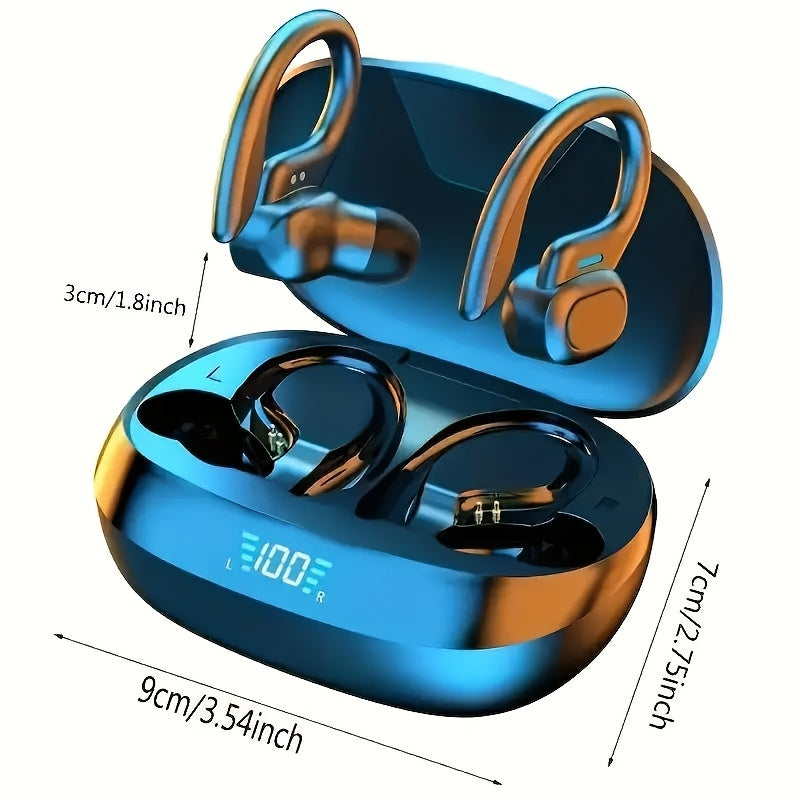 Wireless Earphones with HD Microphone LED Charging Case Auto Pairing Sports Cycling Driving