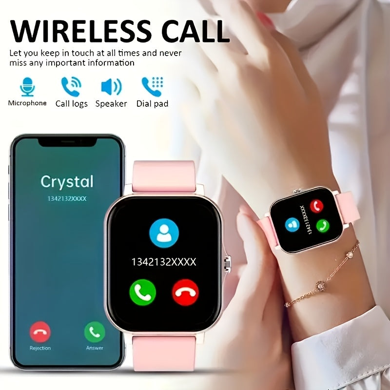 1.83 Inch Full Screen Touch Sports Smartwatch for Men and Women with Wireless Call Message Reminder and Multiple Sport Modes