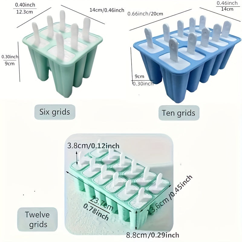 Silicone Popsicle Maker Set 6 Cavity Reusable Ice Pop Molds with Sticks