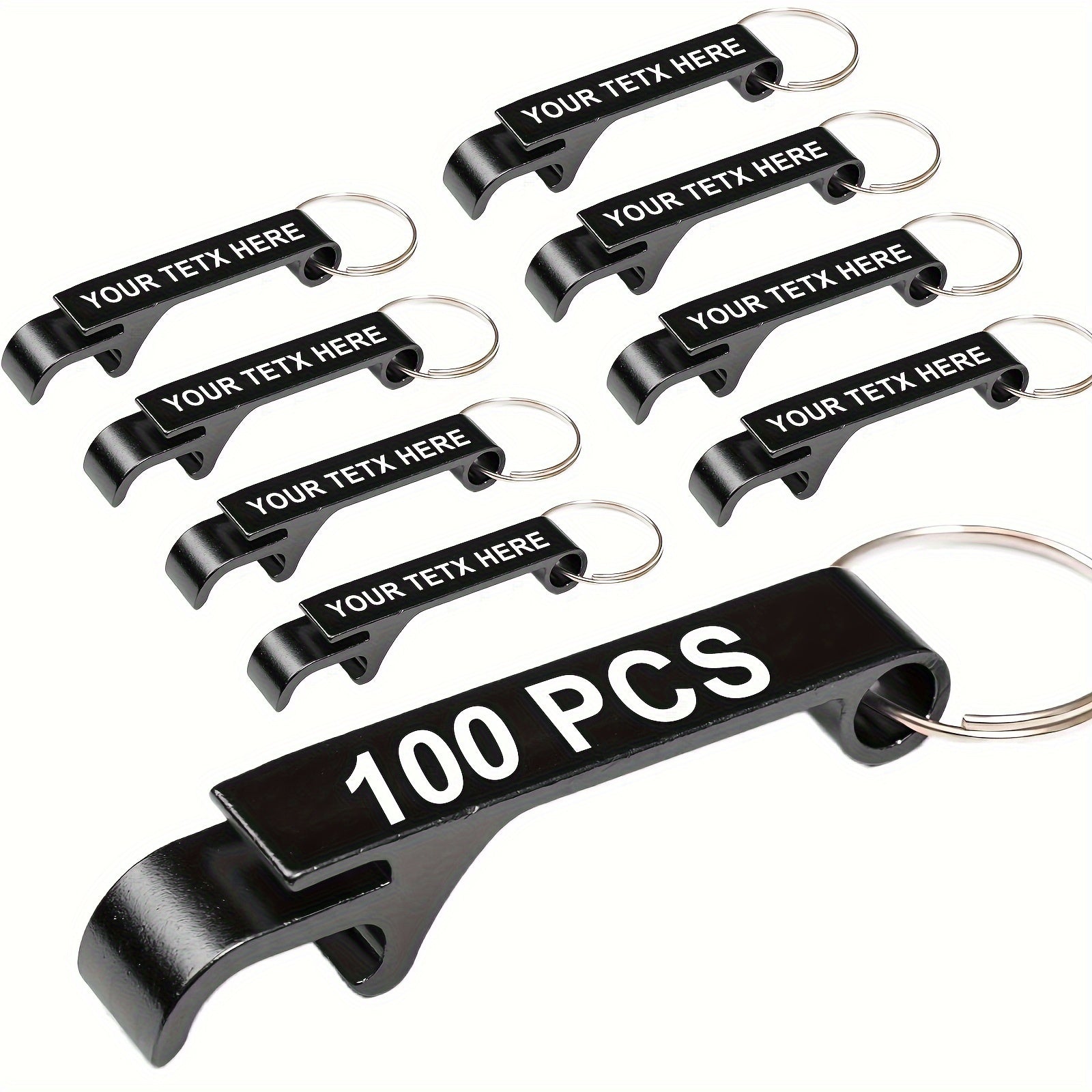 100 Customizable Metal Bottle Opener Keychains for Picnics and Parties