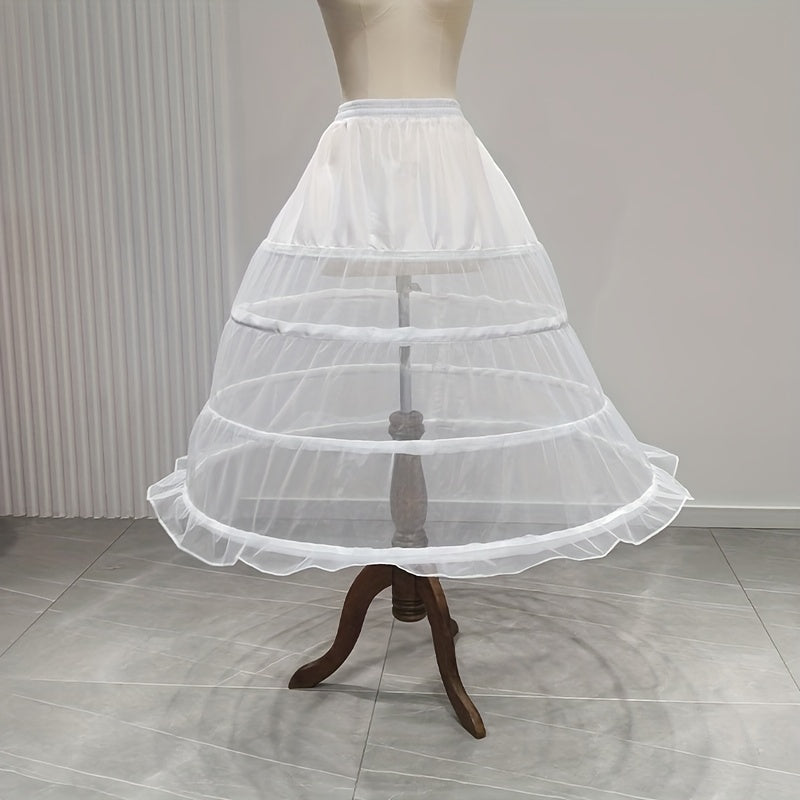 Three Rings Petticoat with Adjustable Waist and Dress Bustle for Wedding Gowns