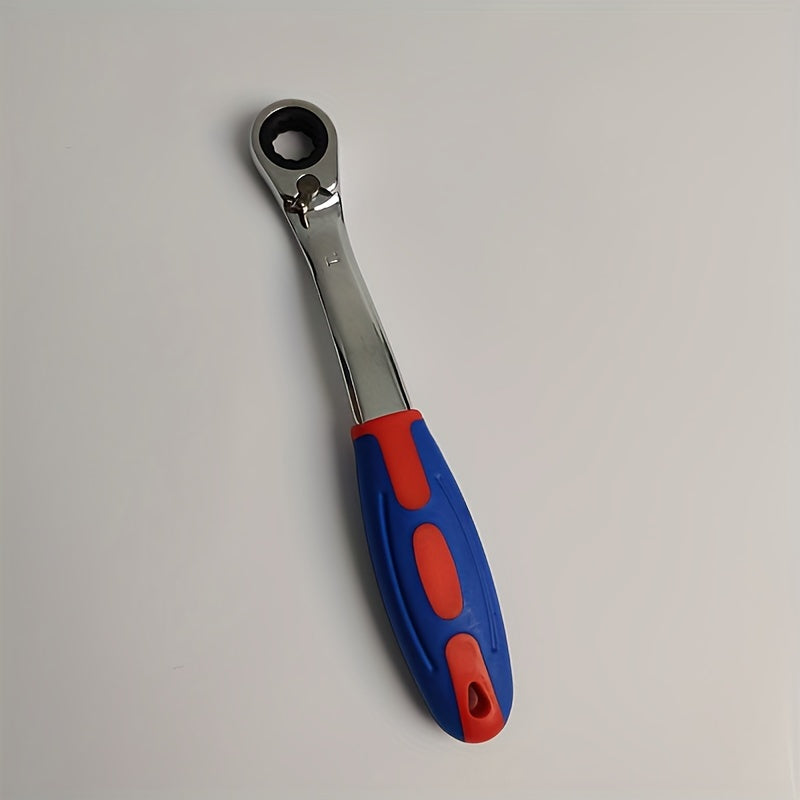 Унисекс пластиковый двухсторонний трещоточный ключ 8-19мм с изогнутой рукояткой