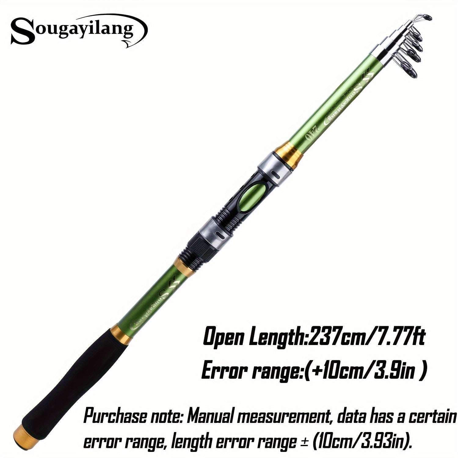 Telescopic Fishing Rod 1.8-3.3M Fiberglass Saltwater Bait Spinning Medium Action