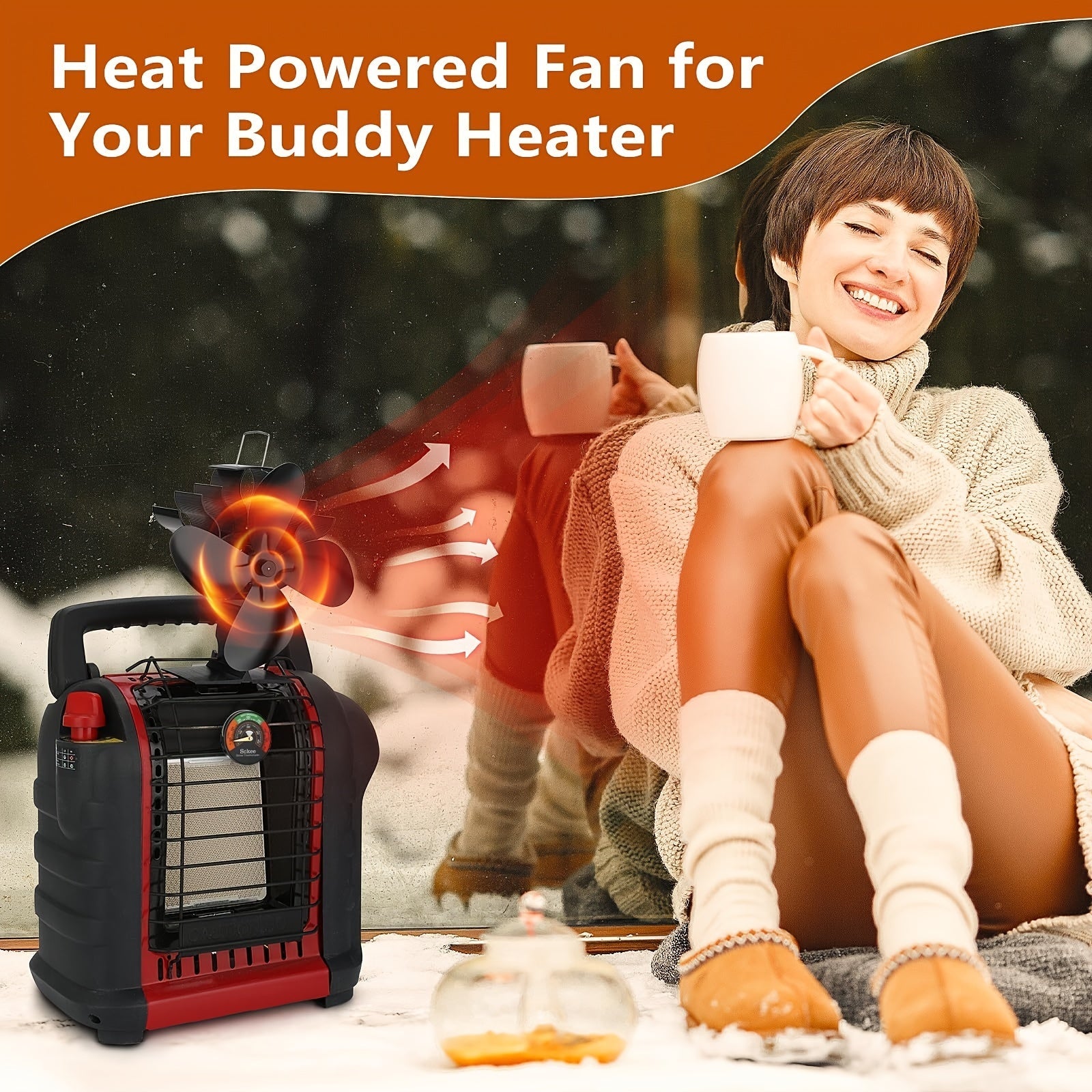 High-Speed Wall-Mounted Wood Stove Fan for Indoor Outdoor Use