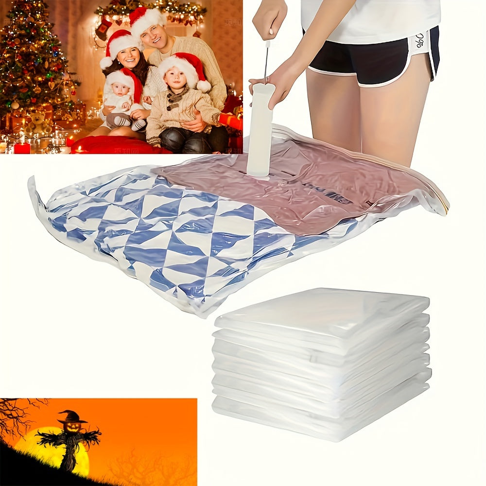 Set of 6 Vacuum Storage Bags with Hand Pump for Clothes Pillows and Bedding