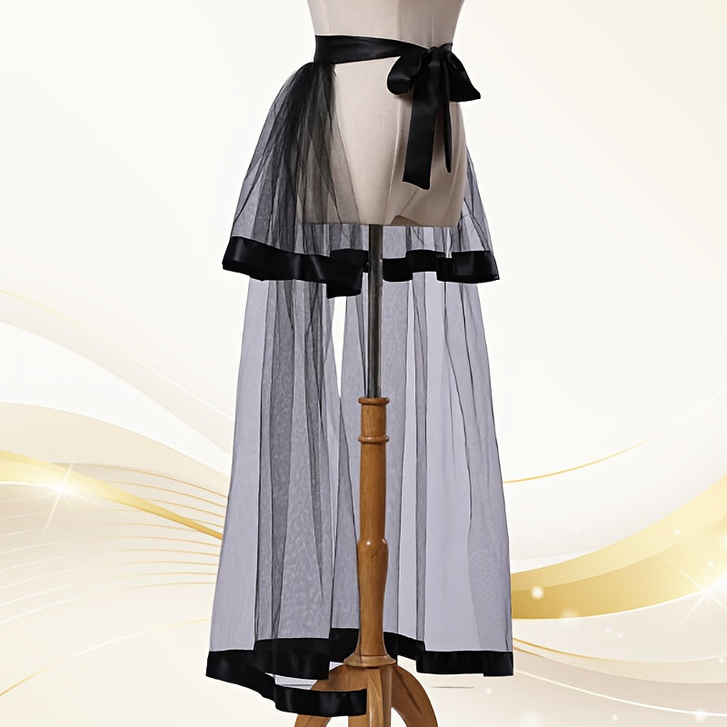 Elegant Bridal Tulle Skirt with Double Layer Ribbon for Wedding or Prom