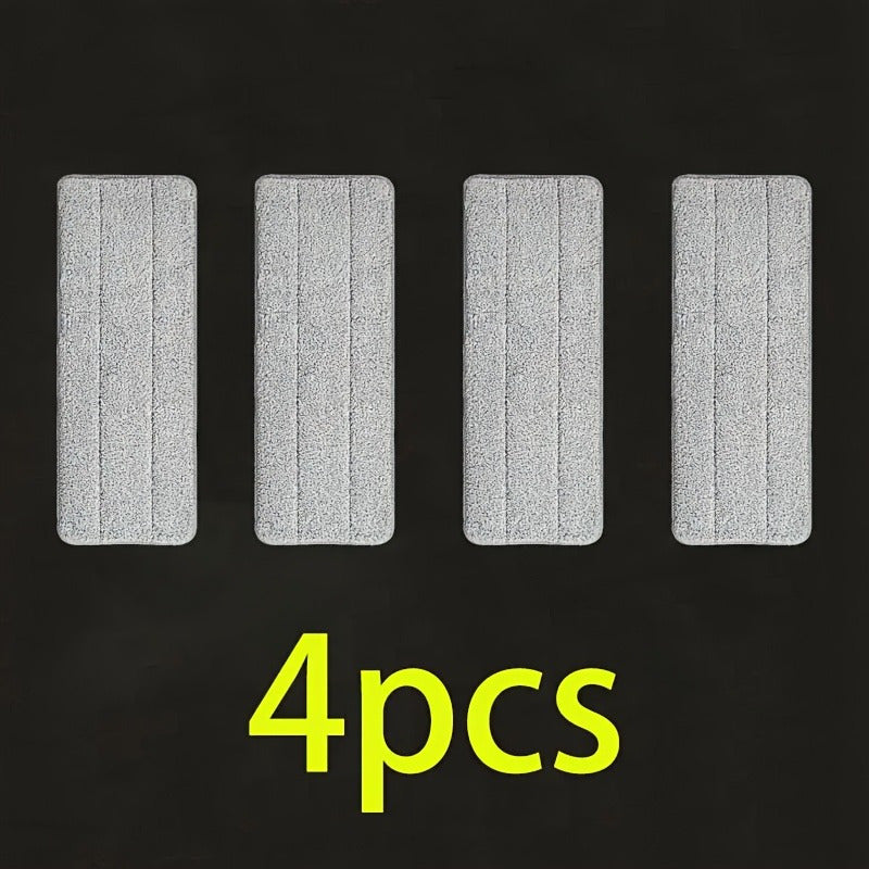 Set of 4 Microfiber Mop Pads for Flat Surfaces, Washable and Absorbent