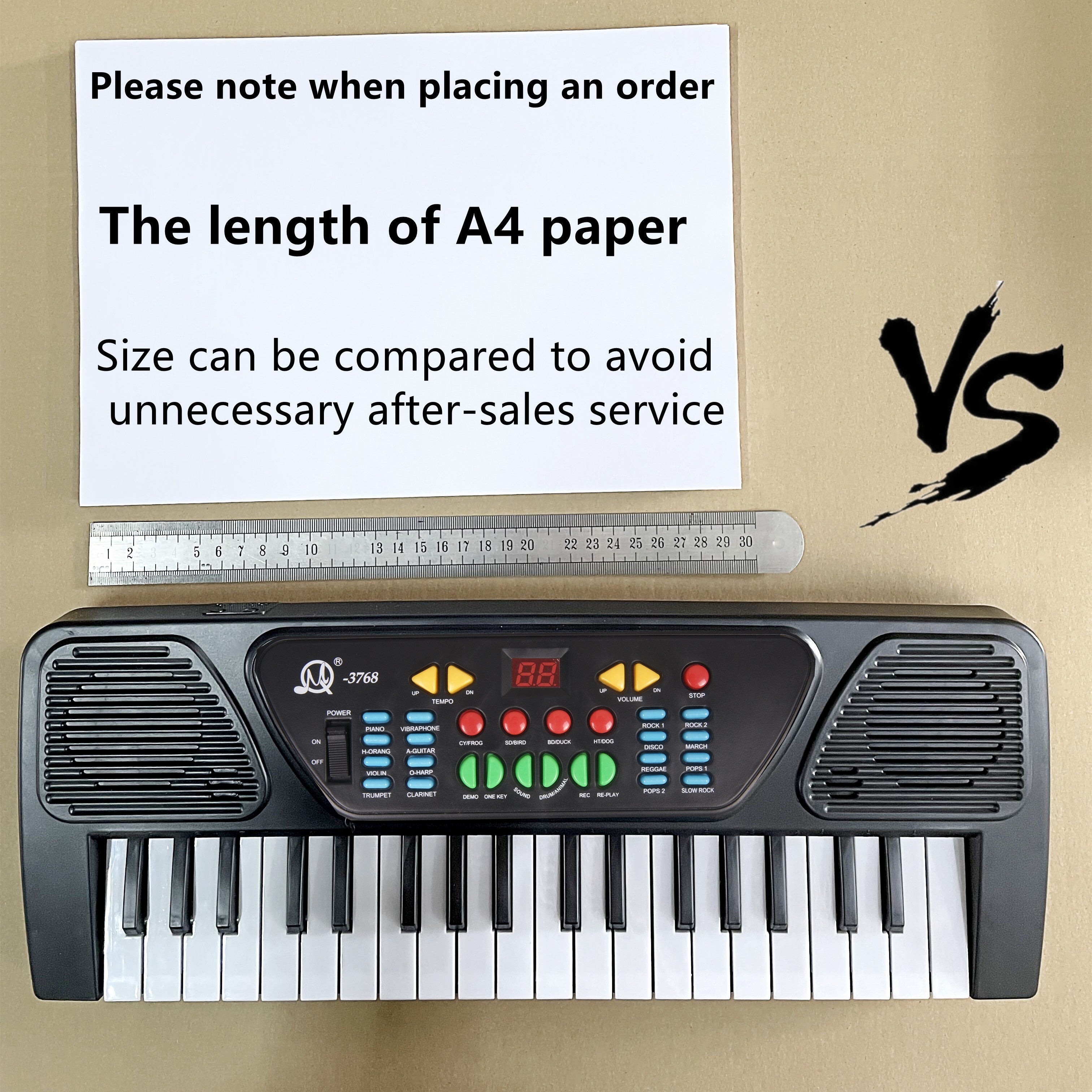 Electronic Keyboard for Beginners 37-Key Portable Music Toy with Microphone for Teens