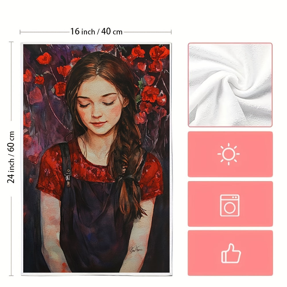 Набор из 2 мягких впитывающих кухонных полотенец для сушки посуды и праздничного декора