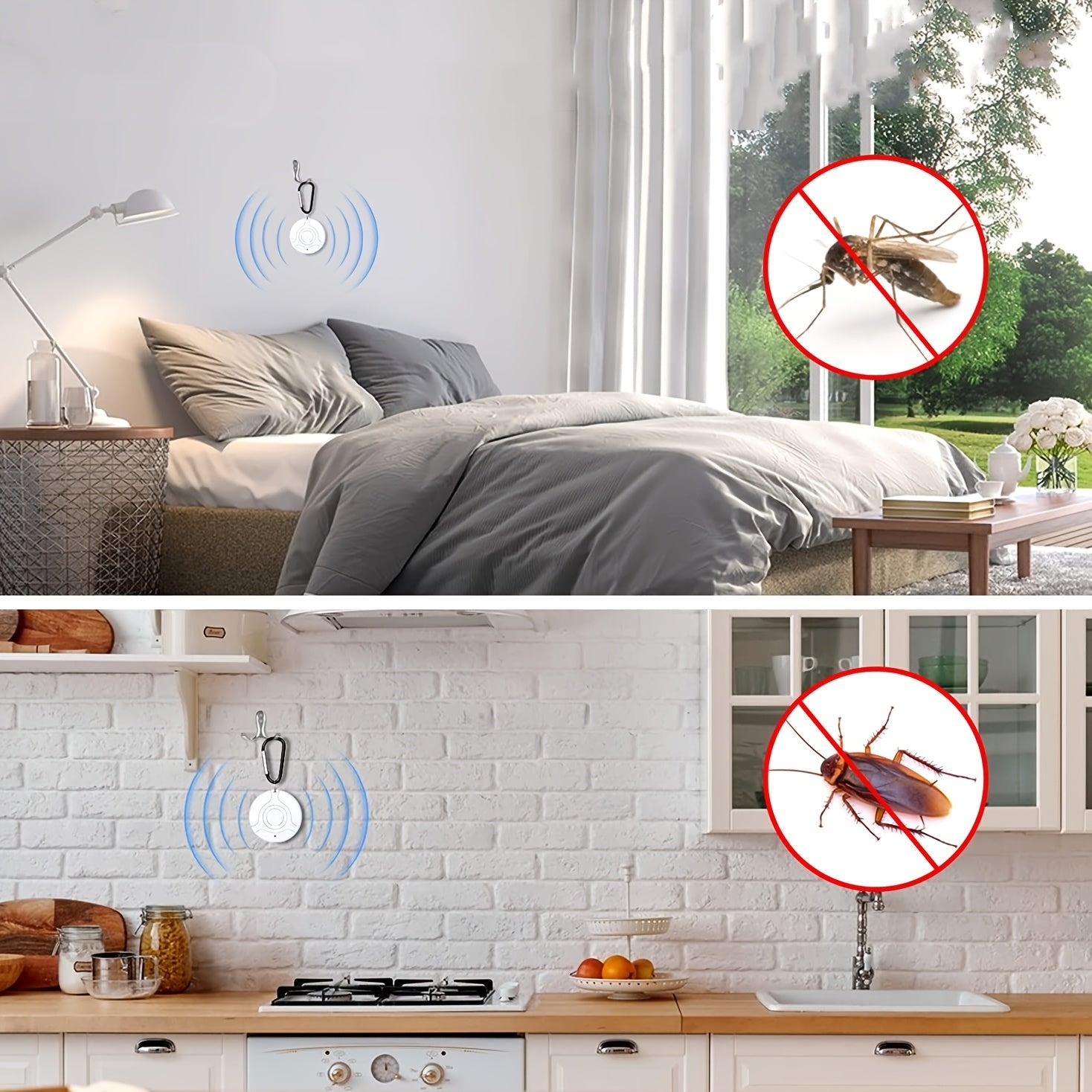 Portativ ultratovushli zararkunandalarga qarshi qurilma Oq USB qayta tiklanadigan hasharotlar va chivinlarni nazorat qilish