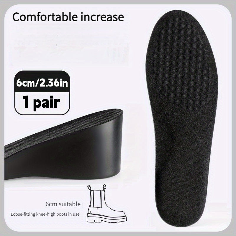 Men Women Faux Leather Height Increasing Insoles Comfortable Invisible Multiple Heights