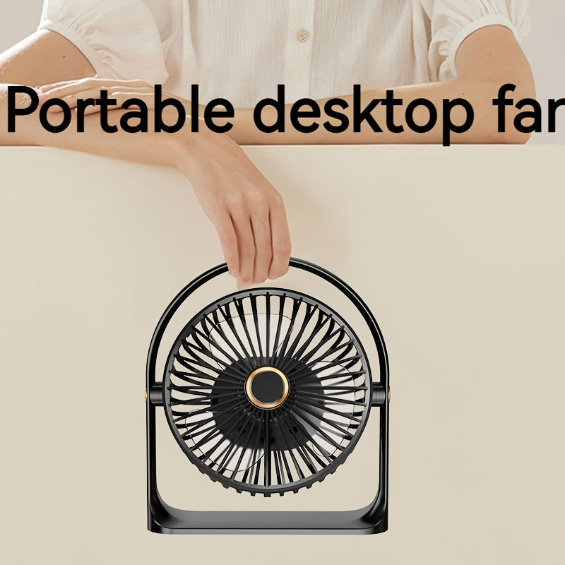 Portable USB Rechargeable Clip-On Fan with Nightlight, 5-Speed, 720° Rotation