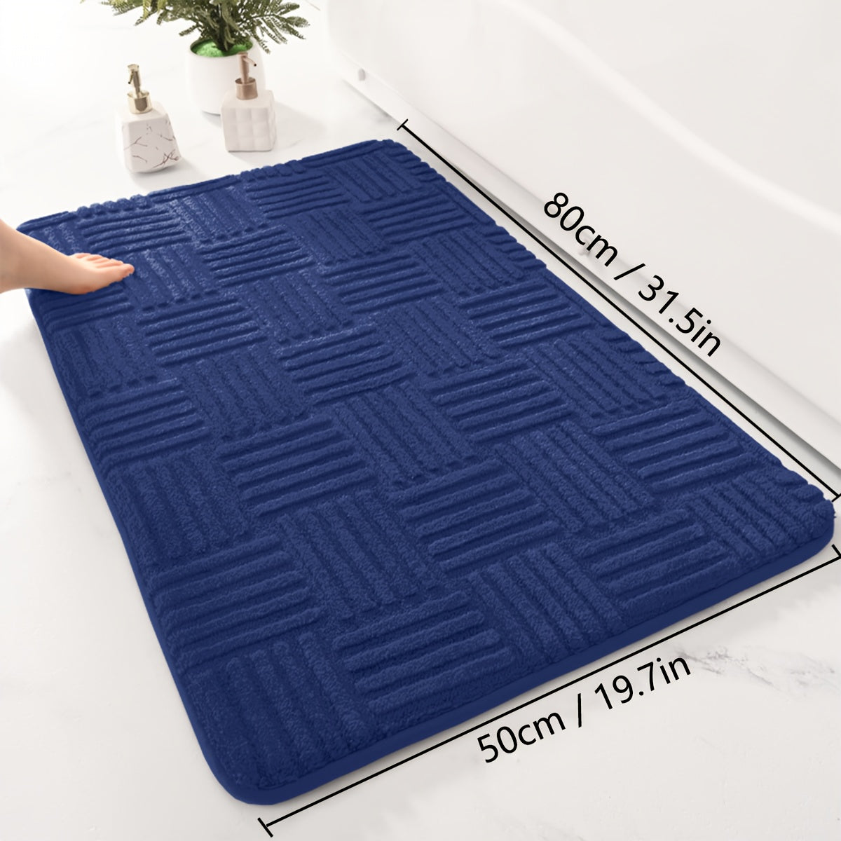 Thickened Absorbent Bathroom Mat Non-Slip Bathtub Rug Home Entryway Carpet