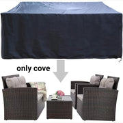 Heavy Duty Black Outdoor Table Cover 210D Oxford Fabric Waterproof Patio Furniture Protector