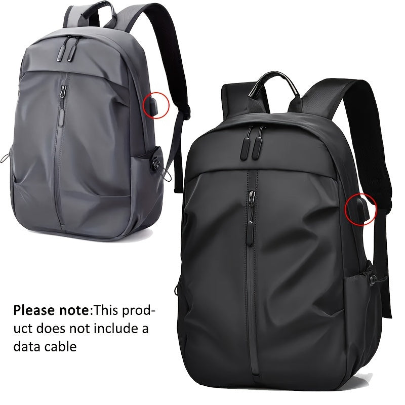Boys Backpack Waterproof Solid Color Zipper Casual Travel School Bag