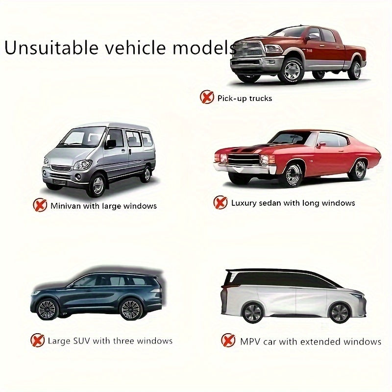 4pcs Car Window Shades Mesh Sunshade Bug Screen UV Protection Breathable Privacy