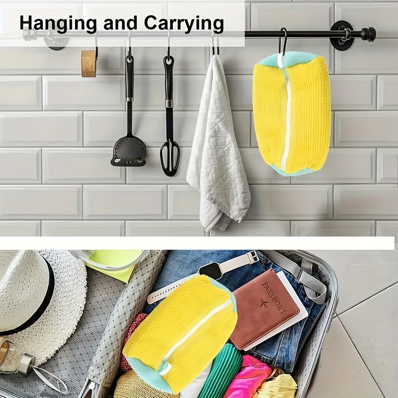 Yellow Washing Machine Shoe Bag Polyester Protective Laundry Bag for Sneakers