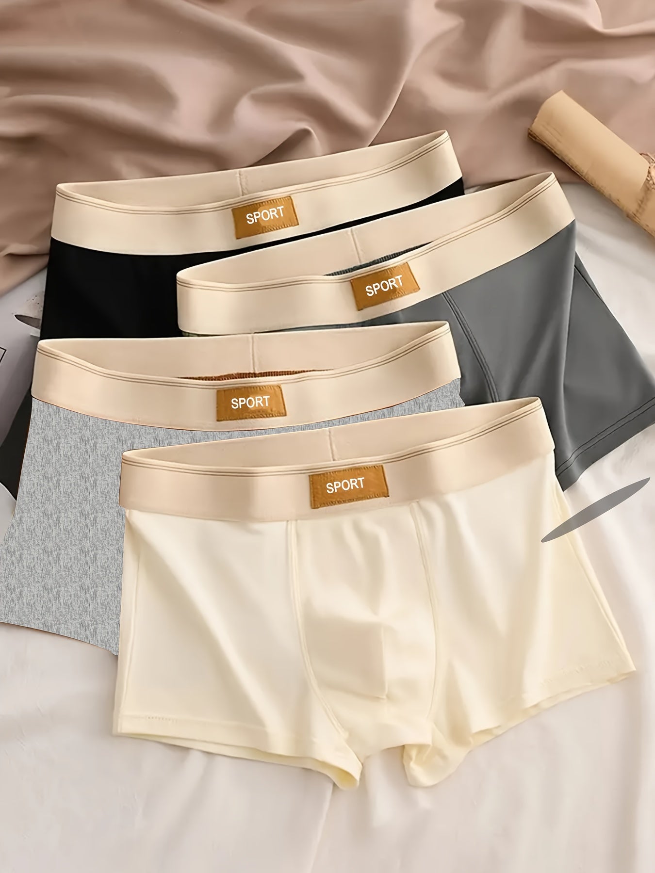 Men's Boxer Briefs Breathable Soft Polyester Elastane Casual Flat Leg Stretch