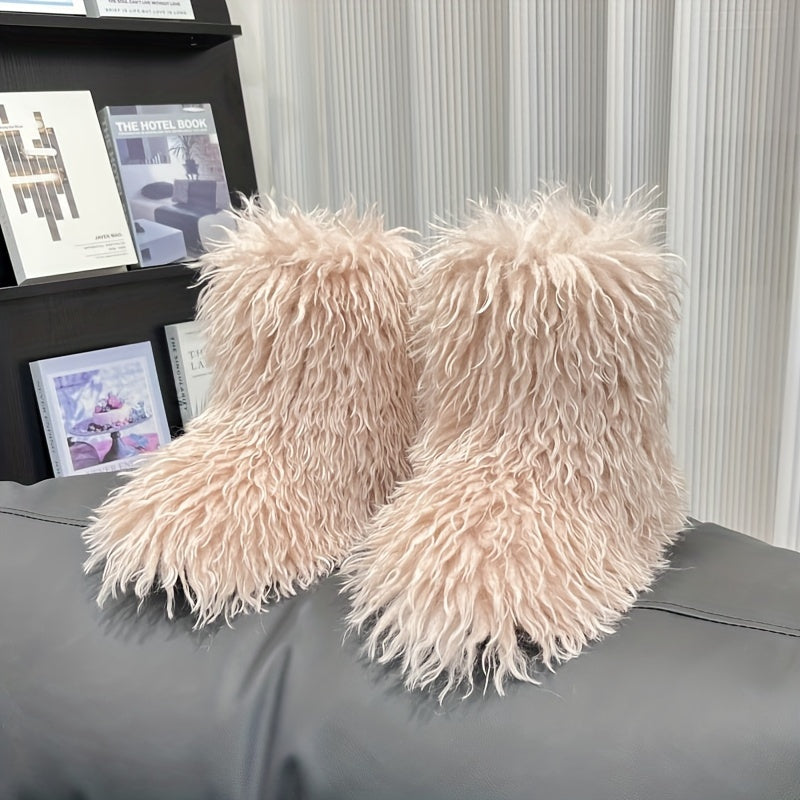 Women's Snow Boots Faux Fur Warm Non-slip Winter Footwear