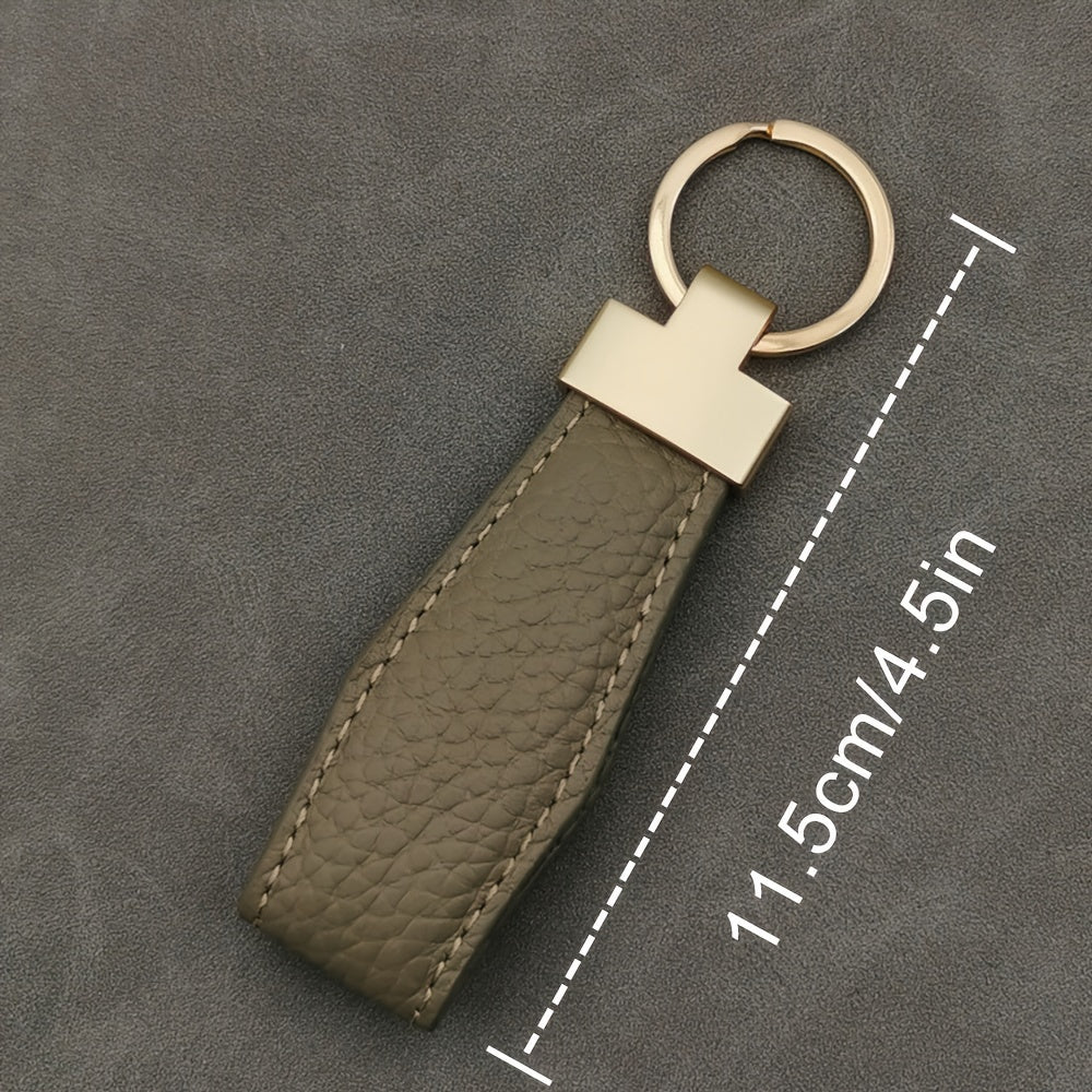 Custom Engraved Initial Car Key Ring with Climbing Hook Microfiber Faux Leather Unisex Gift