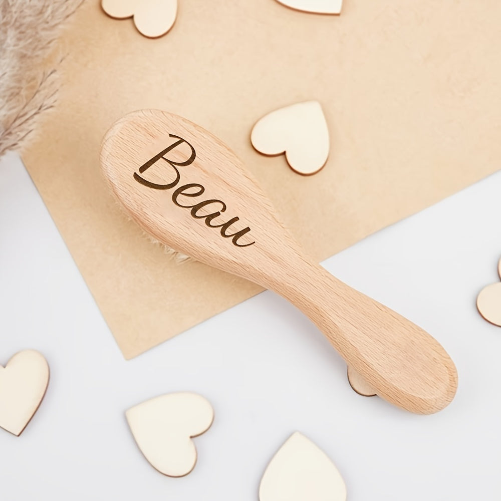 Personalized Wooden Hair Brush with Engraving for Gifts and Keepsakes