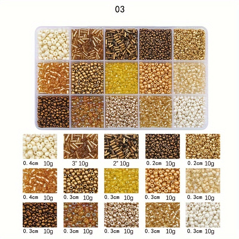 15 Solid Color Bead Grid Set for Jewelry Making for Necklaces Bracelets and Keychains