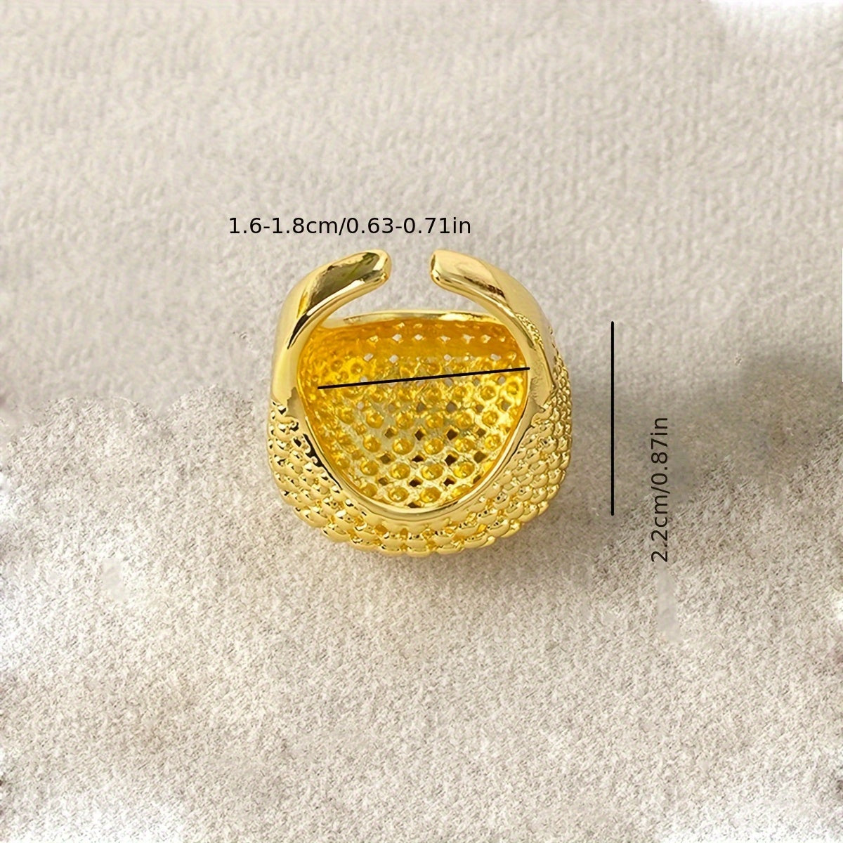 Retro Hollow Ball Bead Wide Band Ring Adjustable Vintage Style Fashion Jewelry