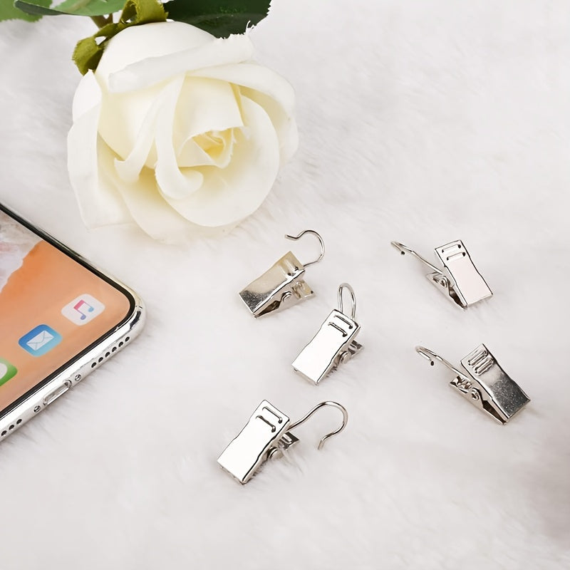 Juego de 50 clips de acero inoxidable para cortinas y visillos