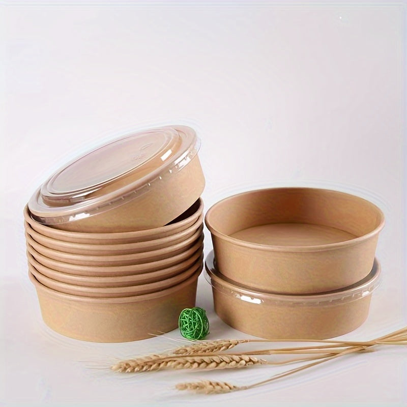 30-Pack Rust-Resistant Paper Bowls with Lids for Soup Salad and Take-Out