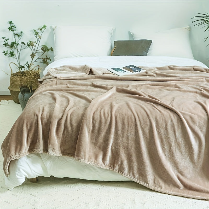 Fleece Blanket for Couch Solid Color 300GSM Soft Fuzzy Cozy All Seasons