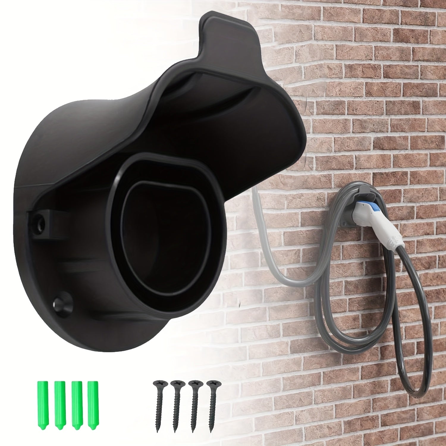 Electric Vehicle Charger Bracket Wall-Mounted Organizer for European Standard Charging Cables