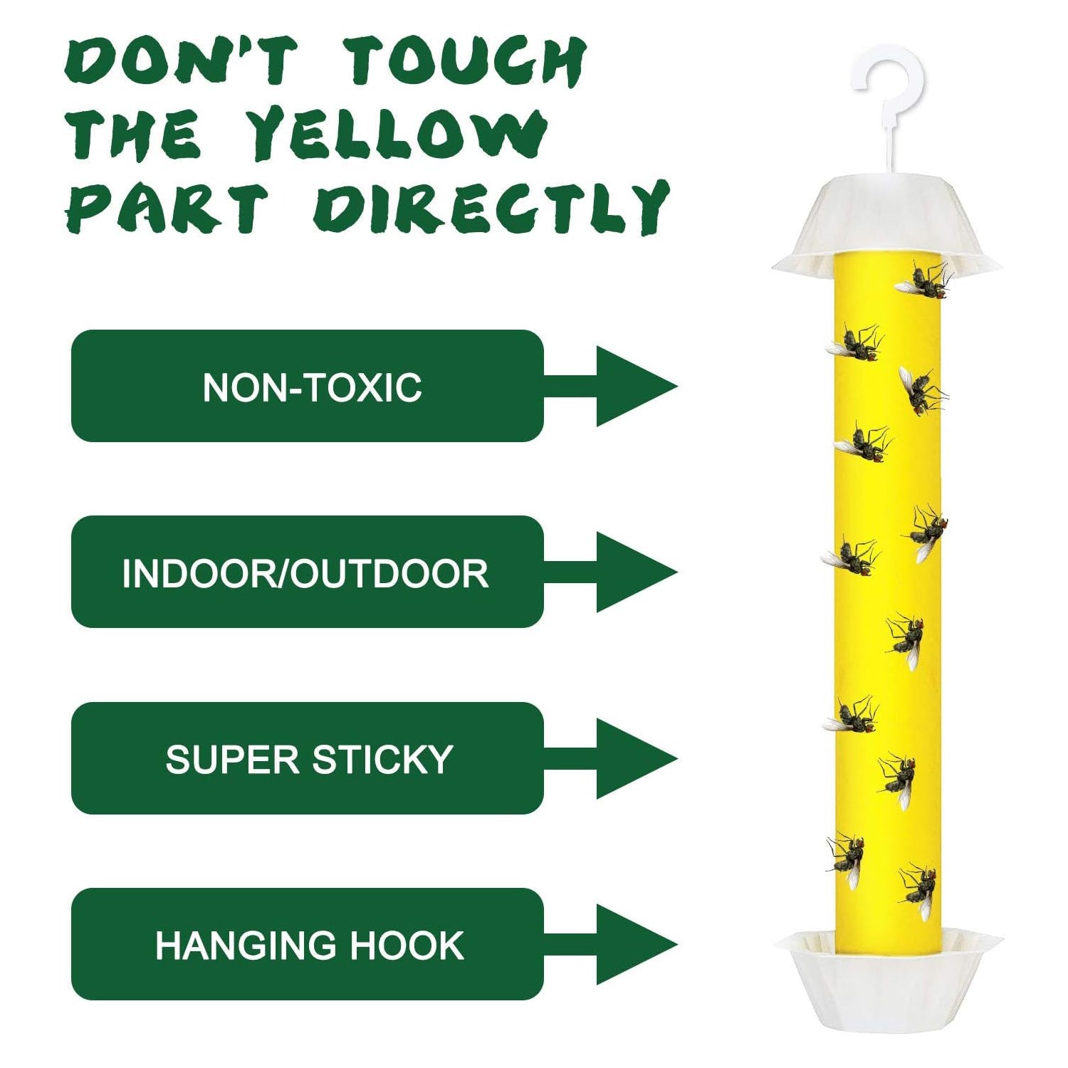 Oq rangli yopishqoq chivinlar uchun yopiq va ochiq joylarda zararkunandalarni nazorat qilish uchun toksik emas PVC