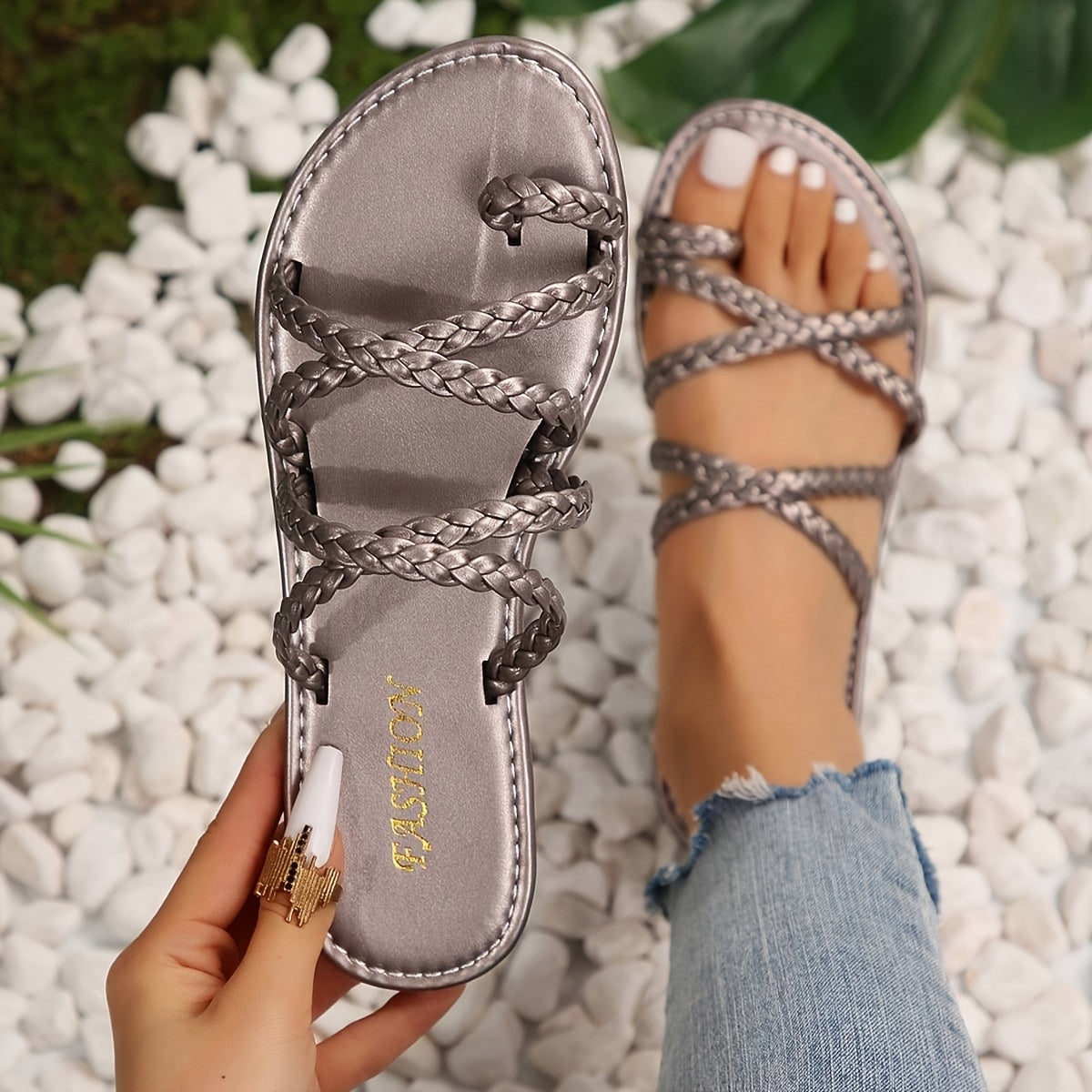 Women's Flat Sandals Beach Slippers Summer Large Size