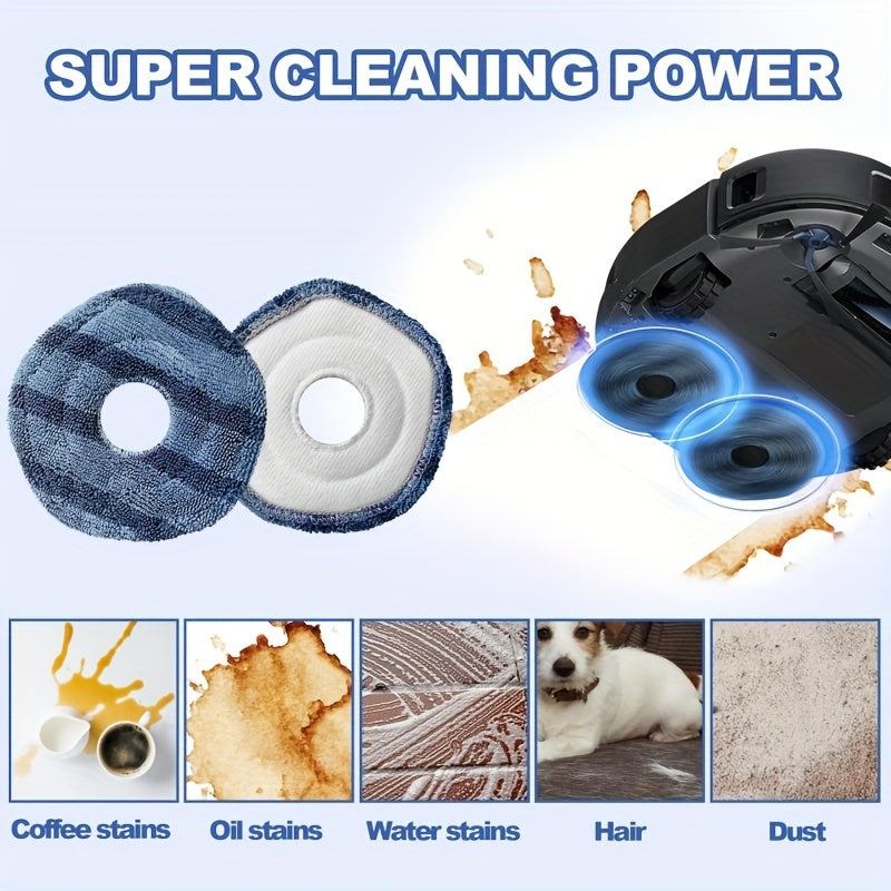 Комплект аксессуаров для робота-пылесоса Eufy X10 Pro - Включает 8 предметов: 4 моющихся мопа и 4 одноразовых мешка для пыли, совместимые с запасными частями.