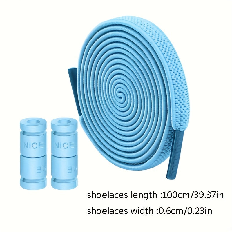 Unisex Elastic No-Tie Shoelaces with Locks Lightweight Acetate Sports Style