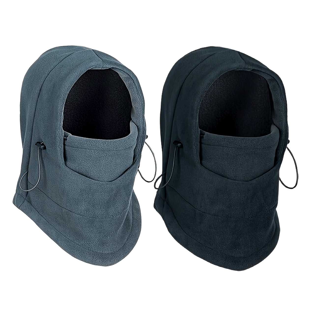 Thermal Fleece Balaclava Hood with Adjustable Drawstrings for Winter Outdoor Sports