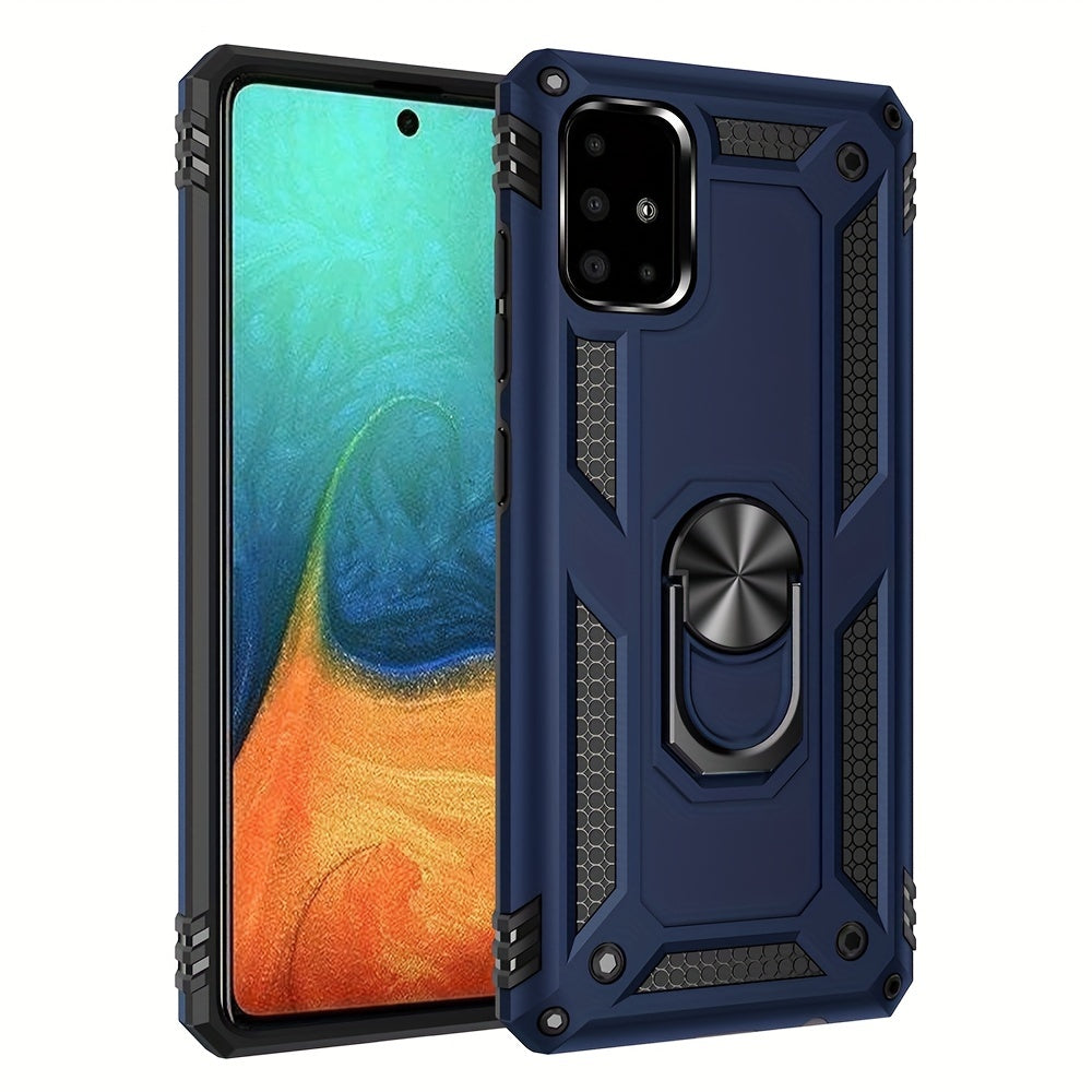 Shockproof Phone Case for Samsung Galaxy A Series with Ring Kickstand and Air Cushion Protection