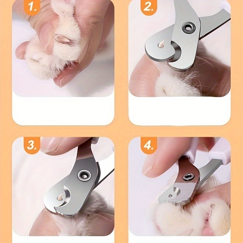 Stainless Steel Cat and Small Dog Nail Clippers with Red Handle