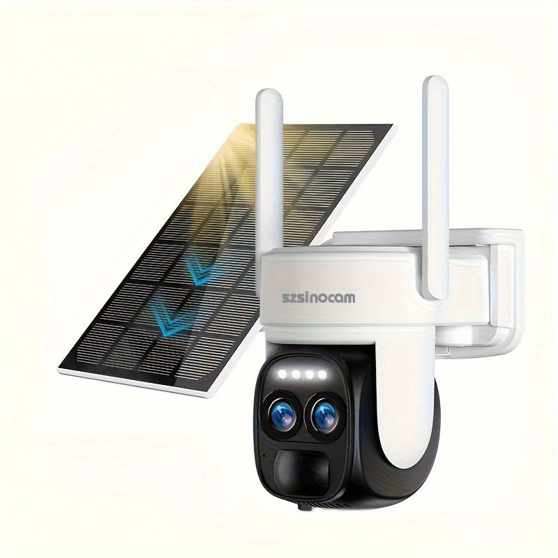 1296P HD Outdoor Security Camera with Solar Panel PTZ Night Vision Two-Way Audio Motion Detection