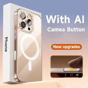 Luxury Clear Acrylic Wireless Charging Phone Case for iPhone 16 Pro Max