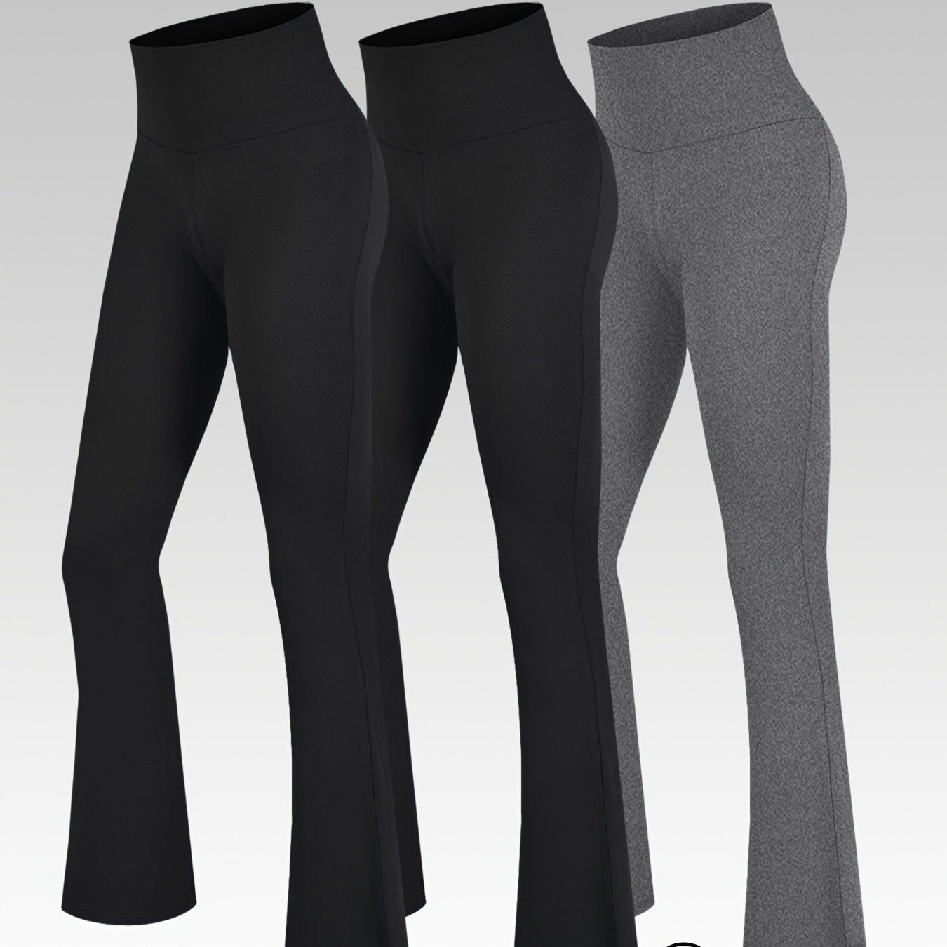 Pantalones de yoga de talla grande para mujer de color sólido con cinturilla ancha y pierna acampanada ropa deportiva