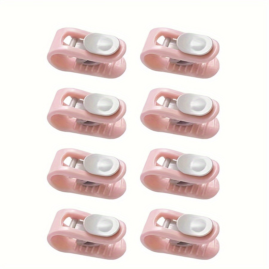 Polypropylene Bed Sheet Clips Pack of 8 Pink Non-Slip Blanket Curtain Clips Easy to Install