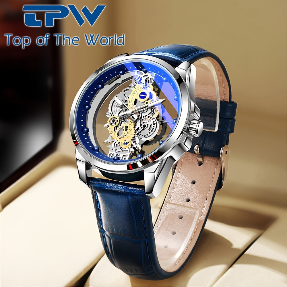 Men's Quartz Watch with Steel Strap Luminous Round Dial Slim Design