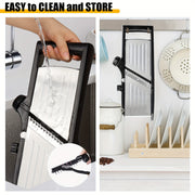 Manual Vegetable Cutter 7-in-1 Stainless Steel Mandoline Slicer with Hand Guard