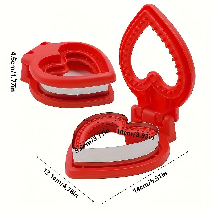Stainless Steel Heart-Shaped Sandwich Cutter and Sealer Set for Lunch and Baking
